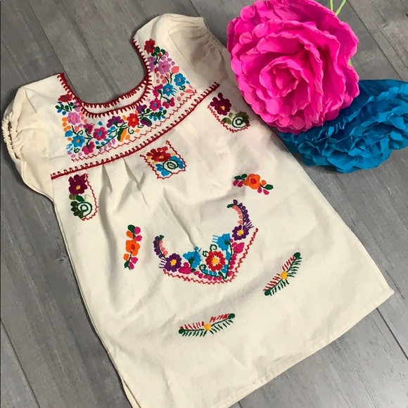Dresses | Hand Embroidered Mexican Dress | Poshmark
